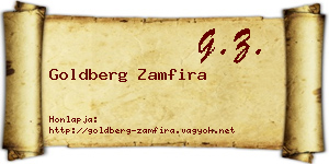Goldberg Zamfira névjegykártya